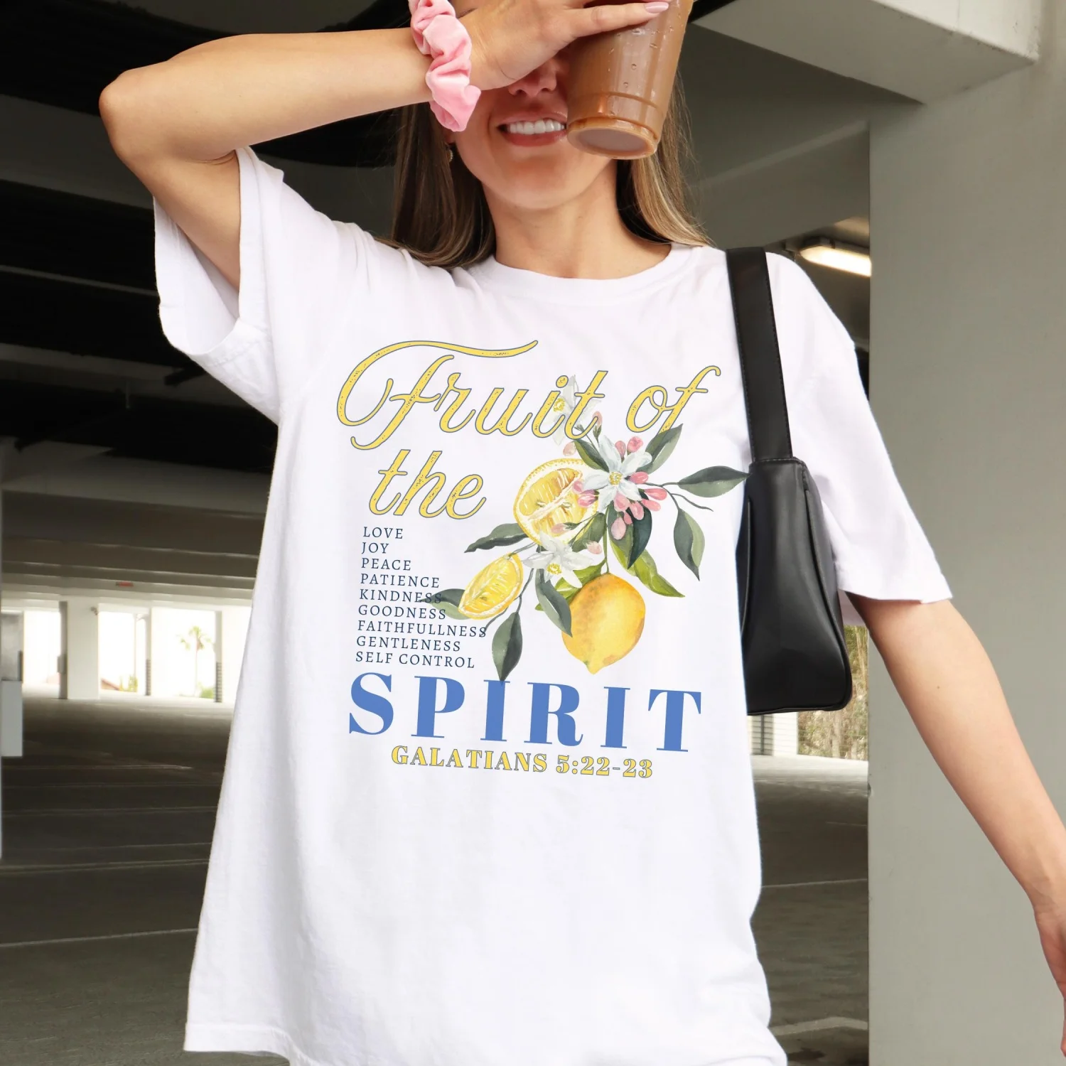 

Fruit of the Spirit Christian Merch Tshirt,Trendy Youth Group Bible Verse Shirt,Vintage Lemon Graphic Tee