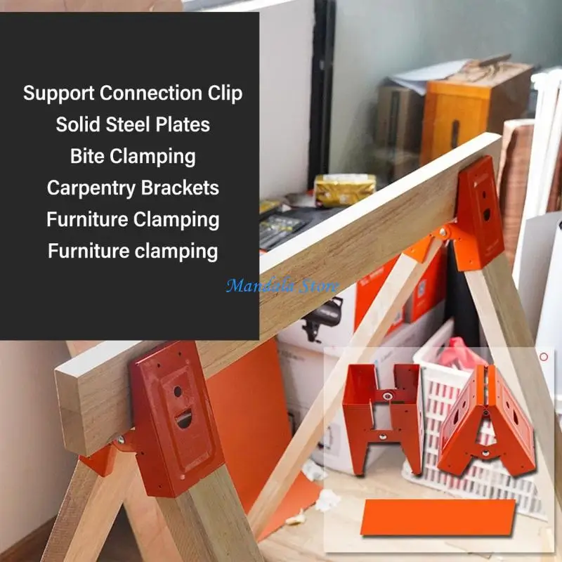 U2JC Reinforced Steel Sawhorse Support Featuring Open Visibility Design for Carpentry