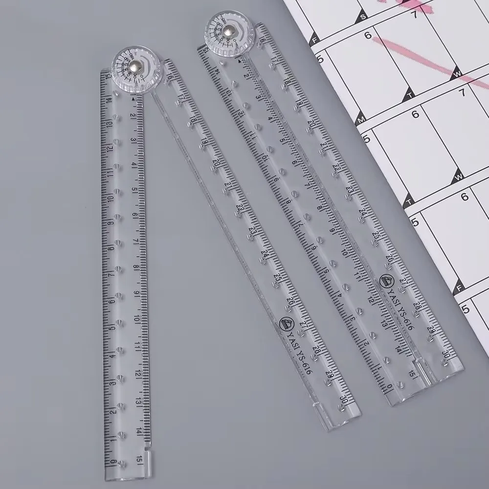Creative Portable Acrylic Ruler Transparent 30cm Length Plastic Ruler Straight Edge Lightweight Scale Ruler School Use