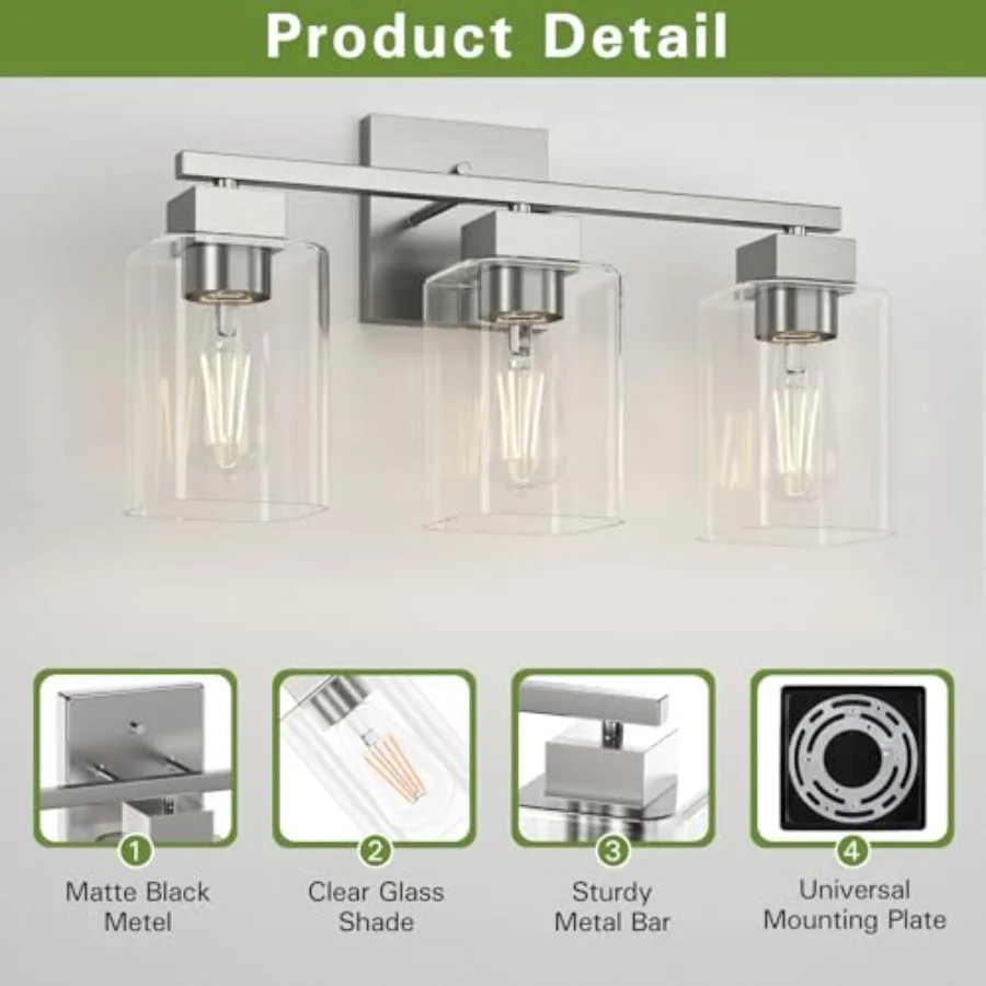 Bathroom Vanity - Bathroom Fixture Square Design and UL Certification and Square Bath Room s Fixture Over Mirror view 3