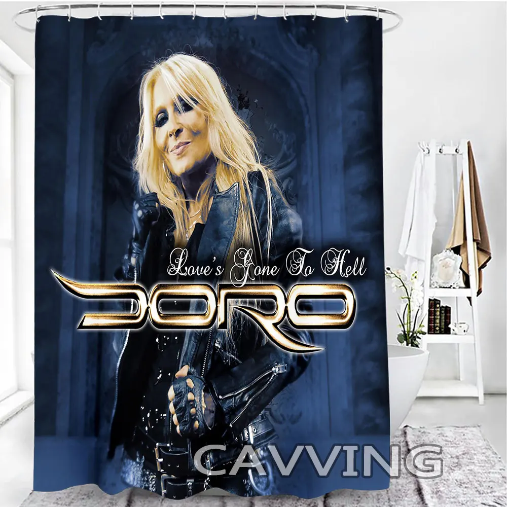 DORO BAND WARLOCK-BAND 3D Shower Curtains Waterproof Bathroom Curtain Anti-slip Bath Mat Set Toilet Rug Carpet  Home Decor