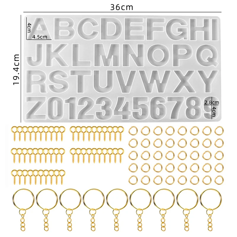 Alphabet Epoxidharz Silikonform DIY Buchstabe Zahl Anhänger Harzform Schlüsselanhänger Ohrring Epoxidharz Schmuck Handwerk Gussform