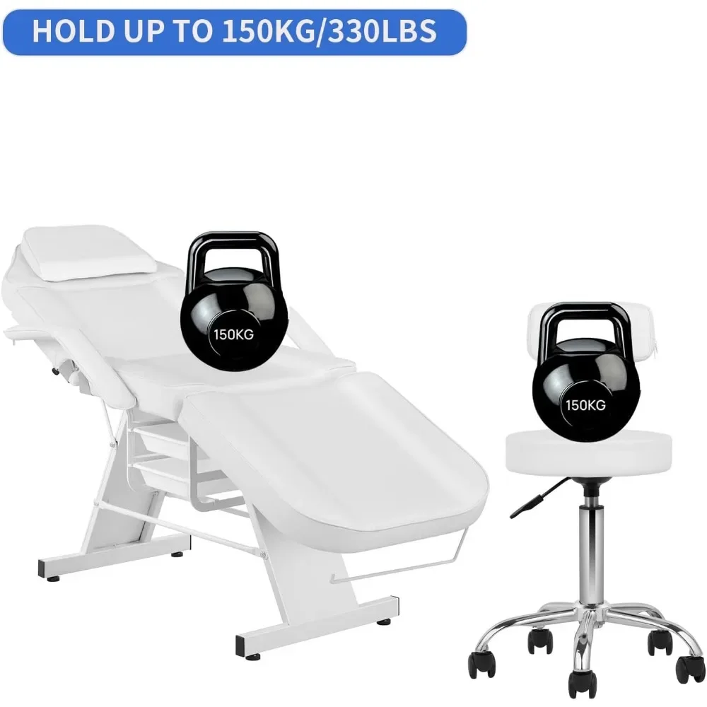 Pedicure Chair.Facial Chair Tattoo Chair For Client Adjustable 3-Section Multipurpose With Hydraulic Stool For Esthetician Beaut