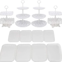 Cupcake Stands Plastic Dessert Stand Holder Serving Tray Fruit Plate for Wedding Birthday Party Fruits Desserts Candy Bar