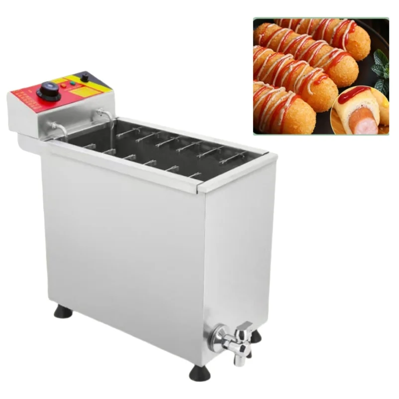 The 25-liter stainless steel electric cheese corn dog fryer is suitable for restaurants and easy to operate