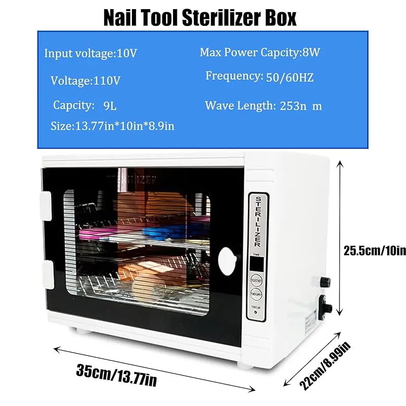 UV Sterilizer Cleaning Box 9L Large Capacity Sterilization Cabinet Profession LED Display Timing Sterilizing SPA Salon Tool