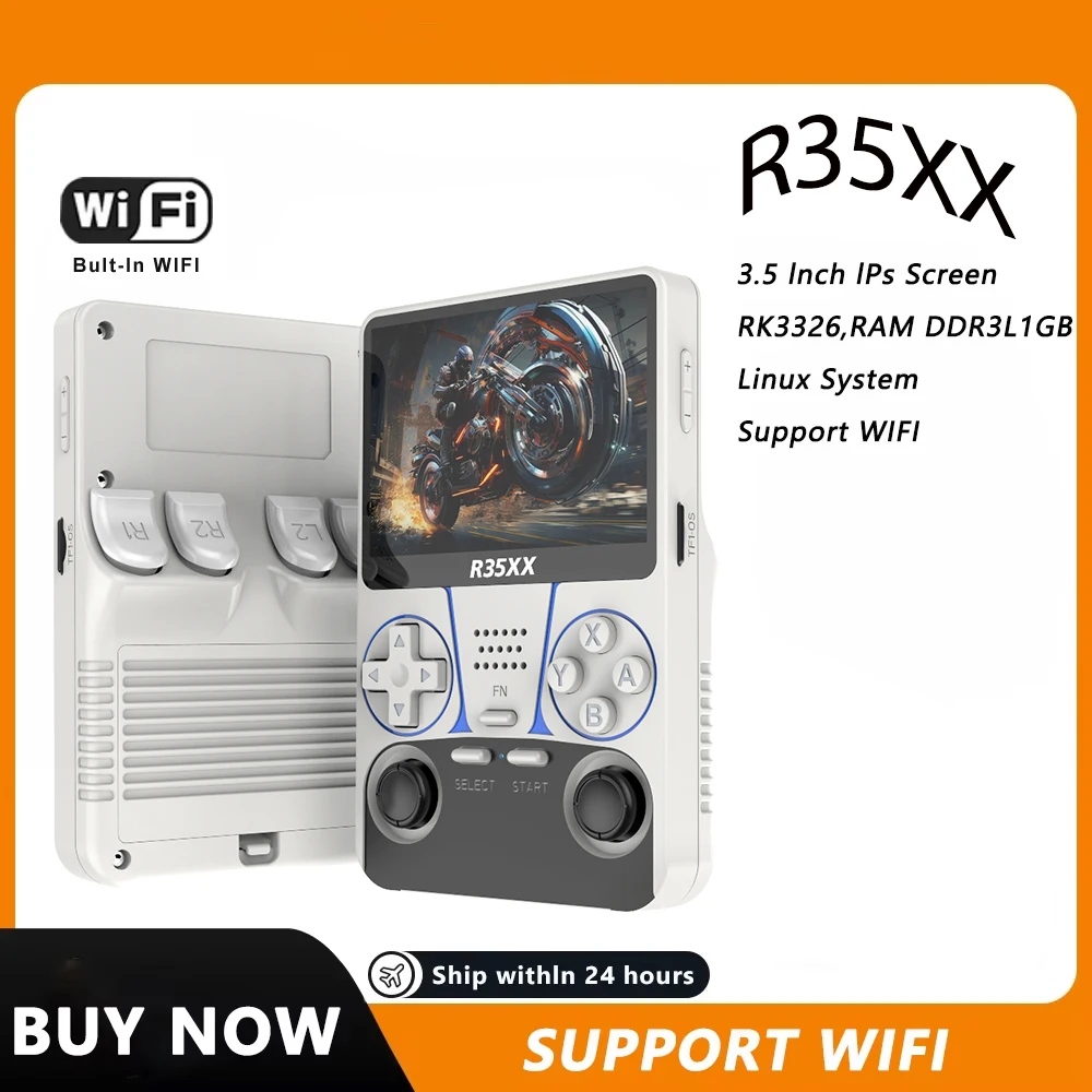 

R35XX Ретро портативная игровая консоль 3,5 "IPS Arkos System WiFi 128 ГБ портативный эмулятор для PS1/GBA/SFC/GB