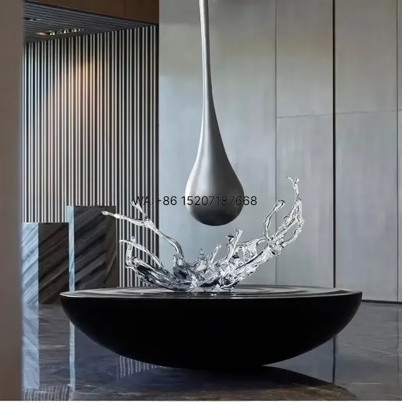 Wmwmnu Indoor Decoration Art Metal Resin Statue Fiberglass Water Droplets Sculpture for Home Decor