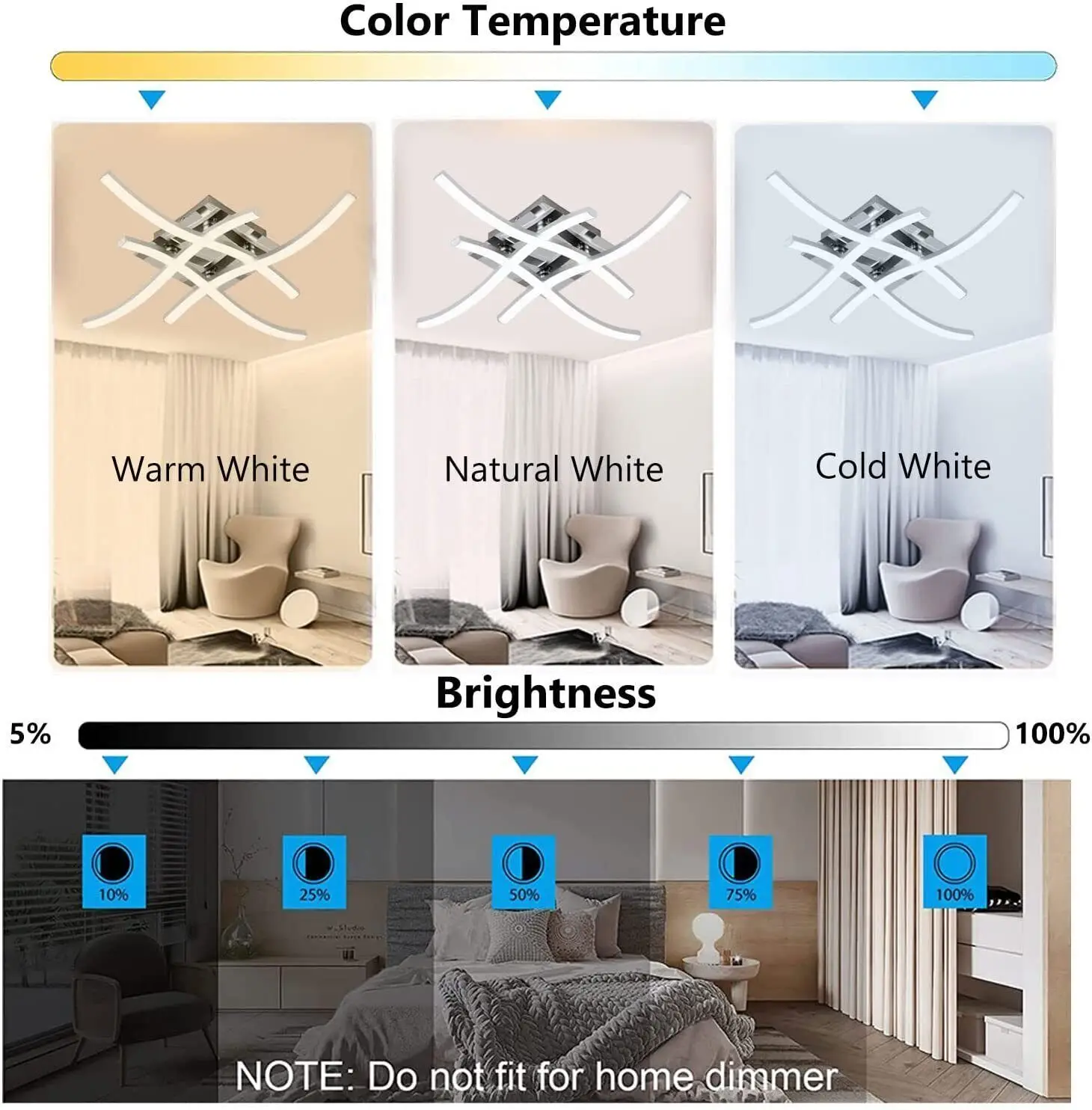 Lámpara de techo LED moderna para sala de estar, iluminación Interior de dormitorio, Cocina, Diseño bifurcado, luces de araña, 24W