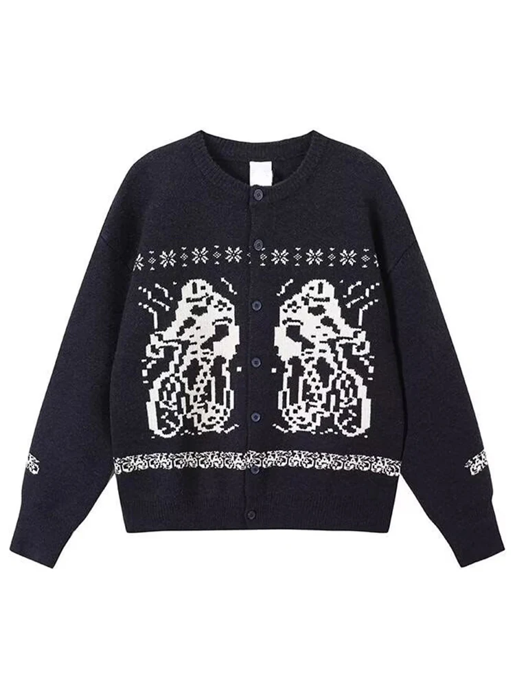 빈티지 남성과 여성의 스웨터 코트 봄 가을 남여 캐주얼 지퍼 니트 카디건 남성 야외 캐주얼 스웨터 자켓 코트