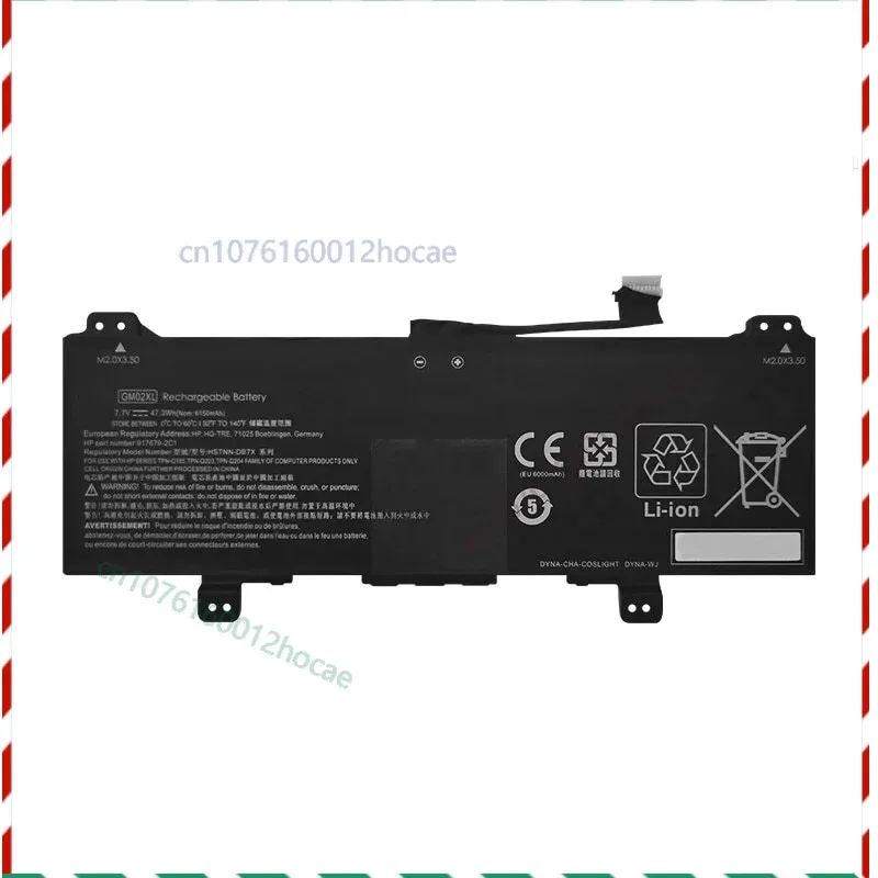 

Аккумулятор для ноутбука HP GM02XL GM02047XL Chromebook 14 G5,11 G7, G6 11 7,7 В 47,3 Вт