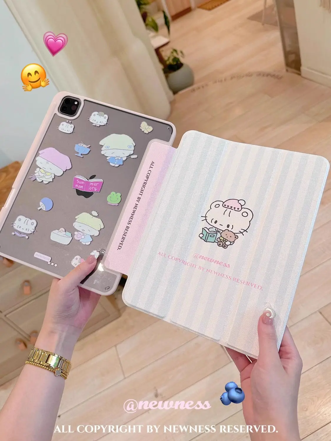 

Kawaii Learn Cat Cartoons iPad Case For iPad Pro 11 13in 2025 iPad Pro 12.9in Air7 10th 11th M4/5 3Fold Pink Protected Cover