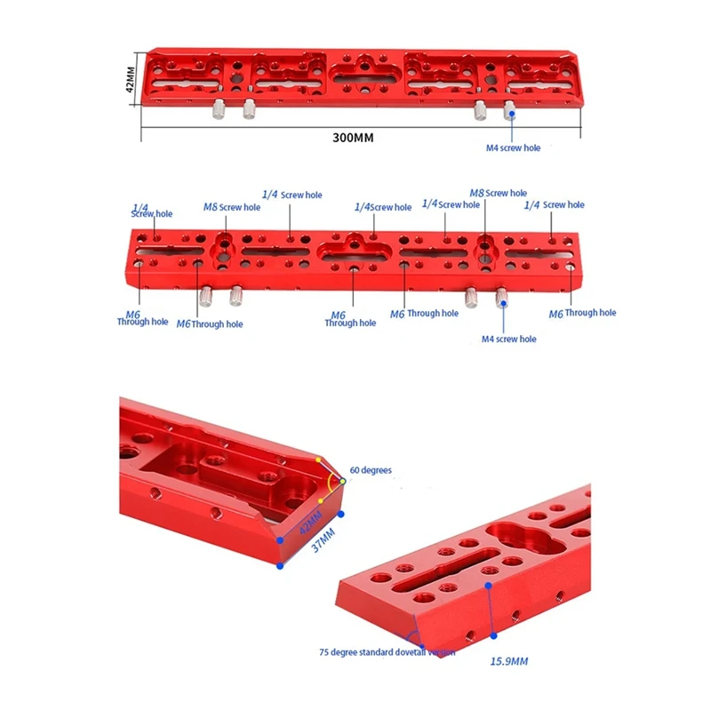Piezas de telescopio astronómico Shrew Dovetail, espejo de guía de pista ancha/estrecha, espejo primario, placa de Paloma, placa roja