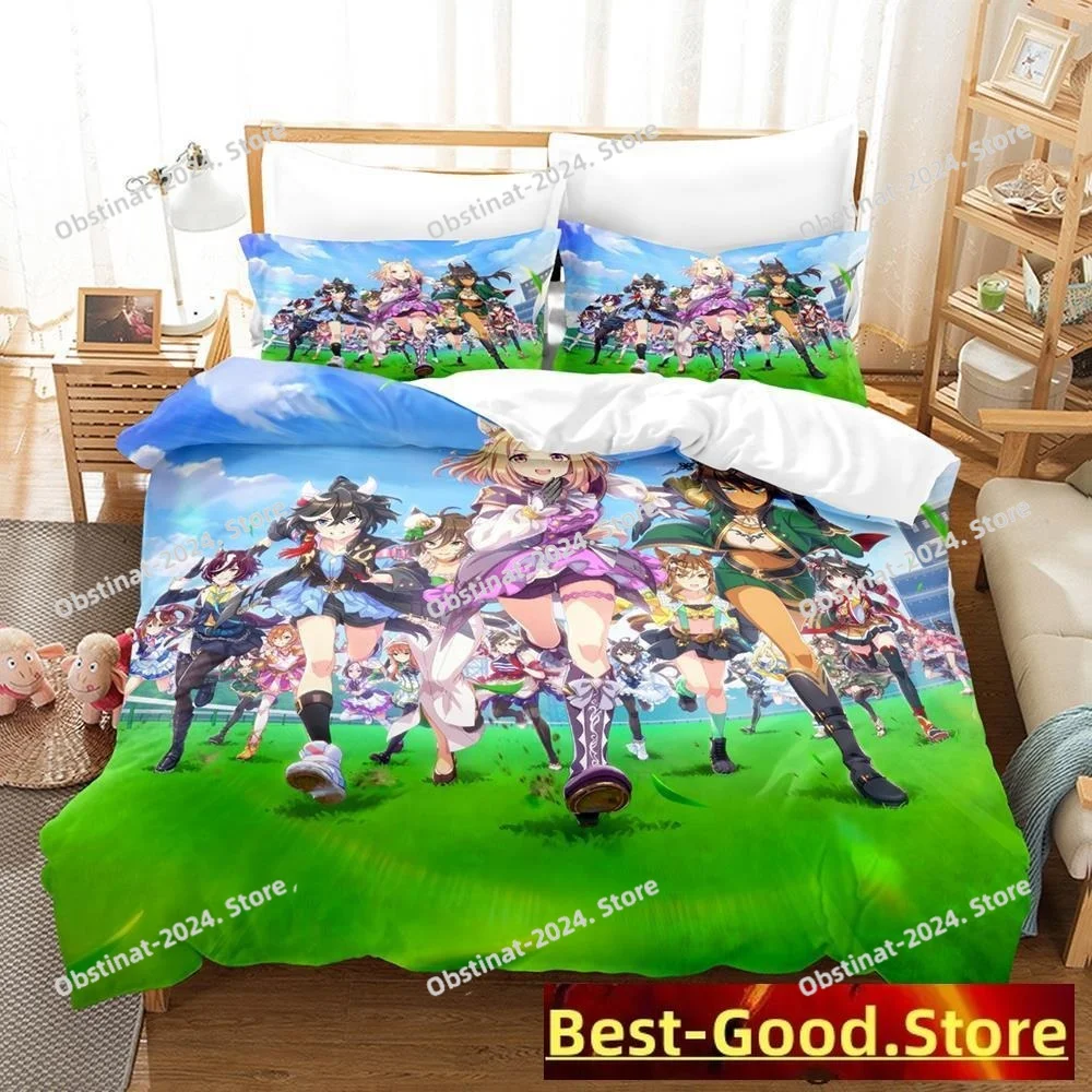 Pretty Derby Bedding Set Single Twin Full Queen King Size Bed Set Adult Kid Bedroom Duvetcover Sets Anime Parure De Lit Bed