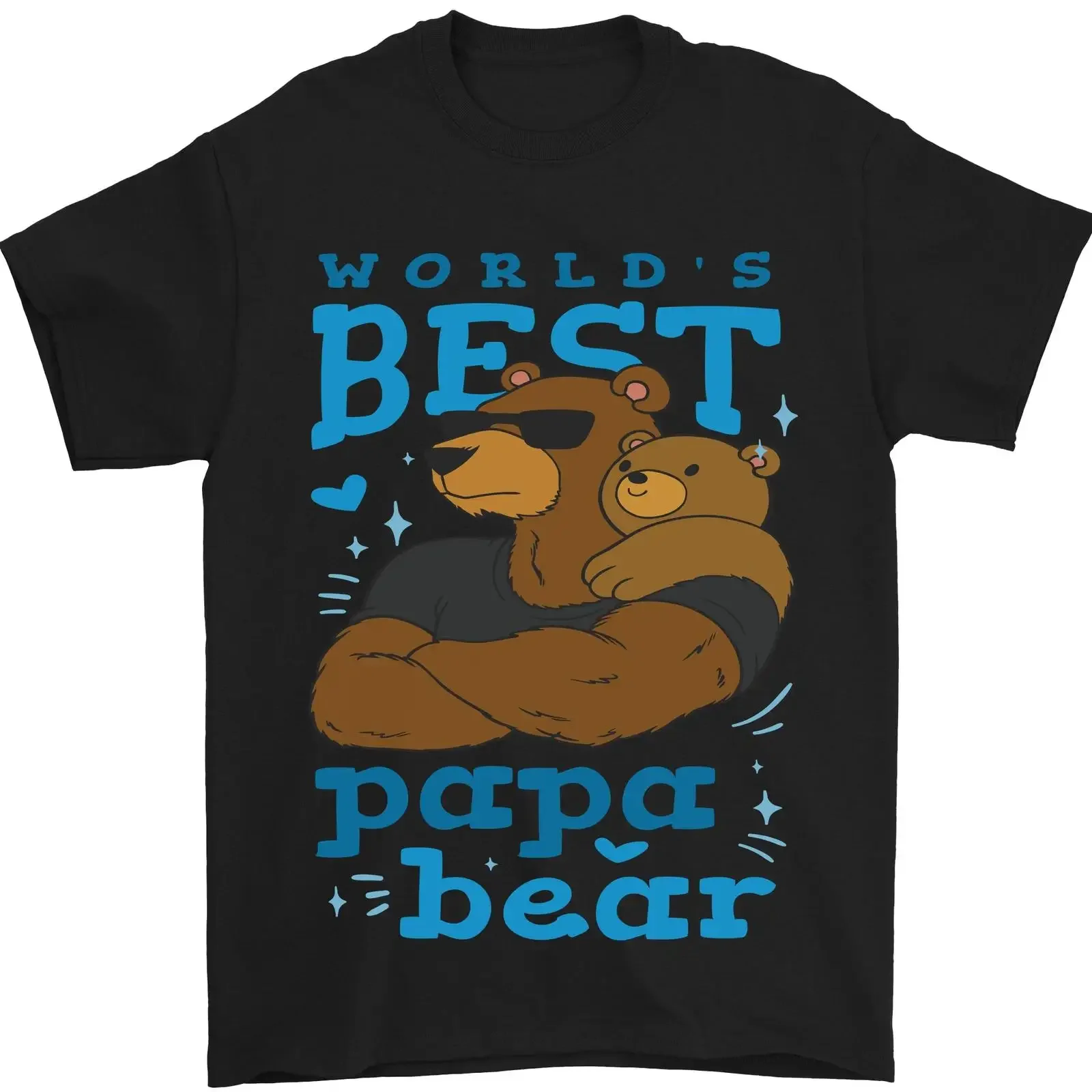 Worlds Best Papa Bear Fathers Day Mens T Shirt 100 Cotton Image 1 of 4 vintage Washed Top For Everyday Wear Stretched Stylish