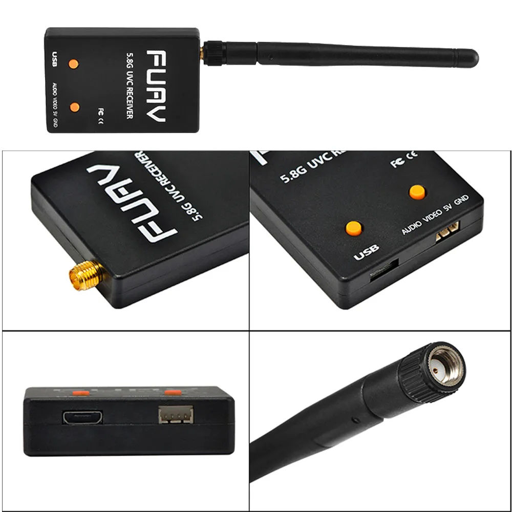 FUAV UVC FPV OTG 5.8G 150CH Full Channel Audio Video FPV Receiver Android Smartphone For RC FPV Drone Quadcopter Car Truck Toy