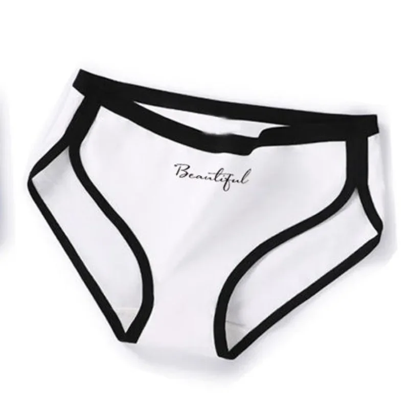 

Women's Antibacterial Crotch Women's Belly Underwear Middle Waist Student Girl Japanese Cute Pure Cotton Triangle Underwear Head