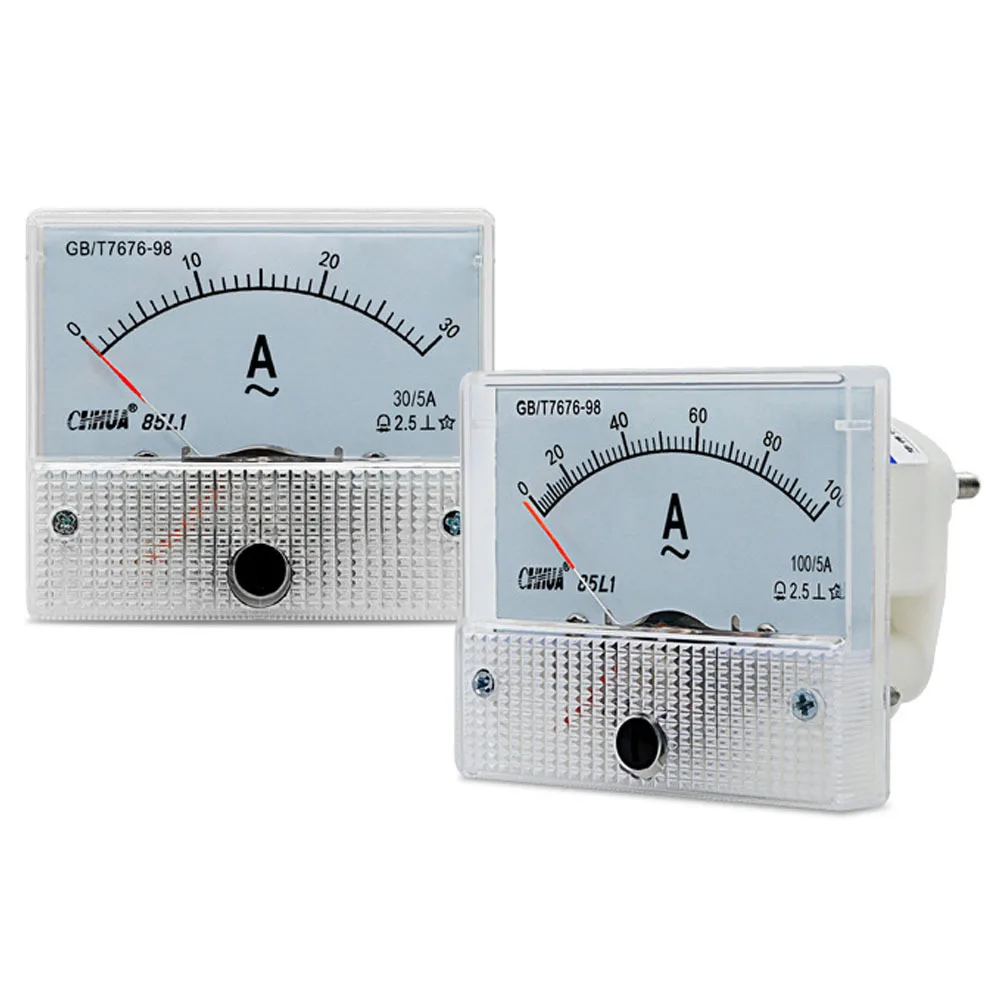 85L1 AC Ammeter Pointer 1A 2A 3A 5A 10A 15A 20A 30A 50A 100A 200A 250A 300A 400A 500A 600A 800A Meter Current Meter Panel Meter