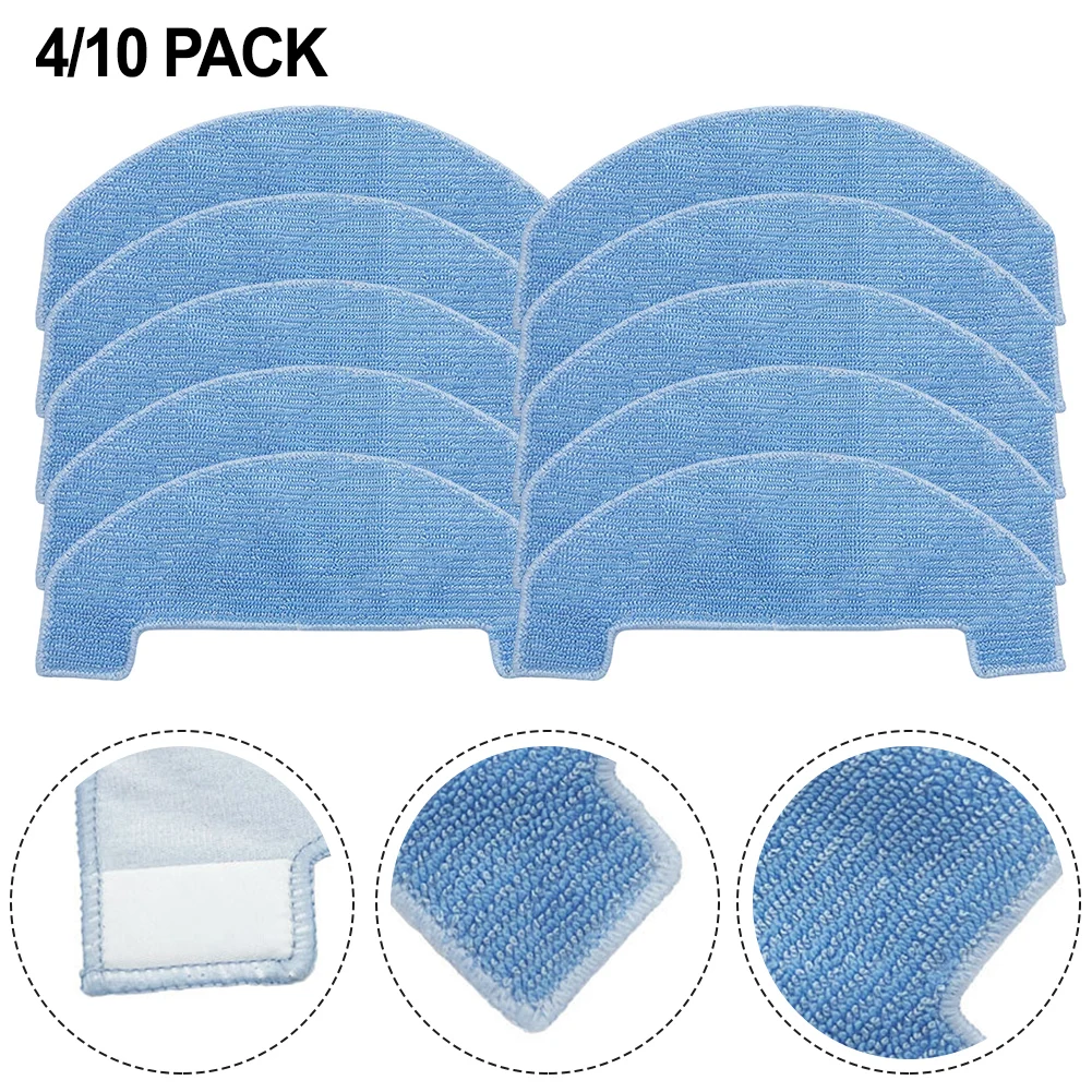 4/10pcs Microfiber Mop Cloth Compatible For Ultenic For T20 ProFor Choice S3 / S3 Plus / R3 / R3 Plus Washable Reusable Mop Pad