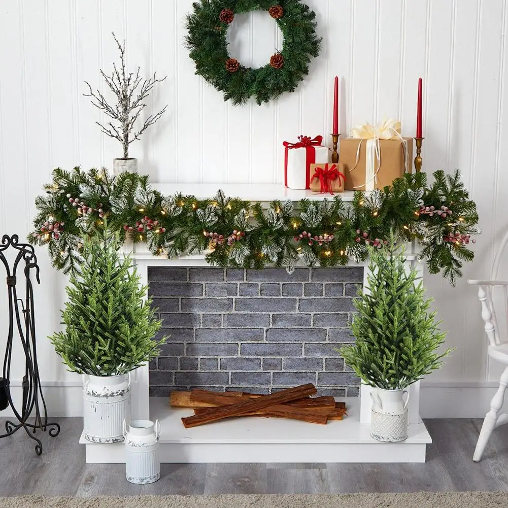 

Рождественские украшения, имитация сосны, кипариса, домашний декор для дома и улицы для двора, искусственные зеленые растения, Рождественская Orna B5N7