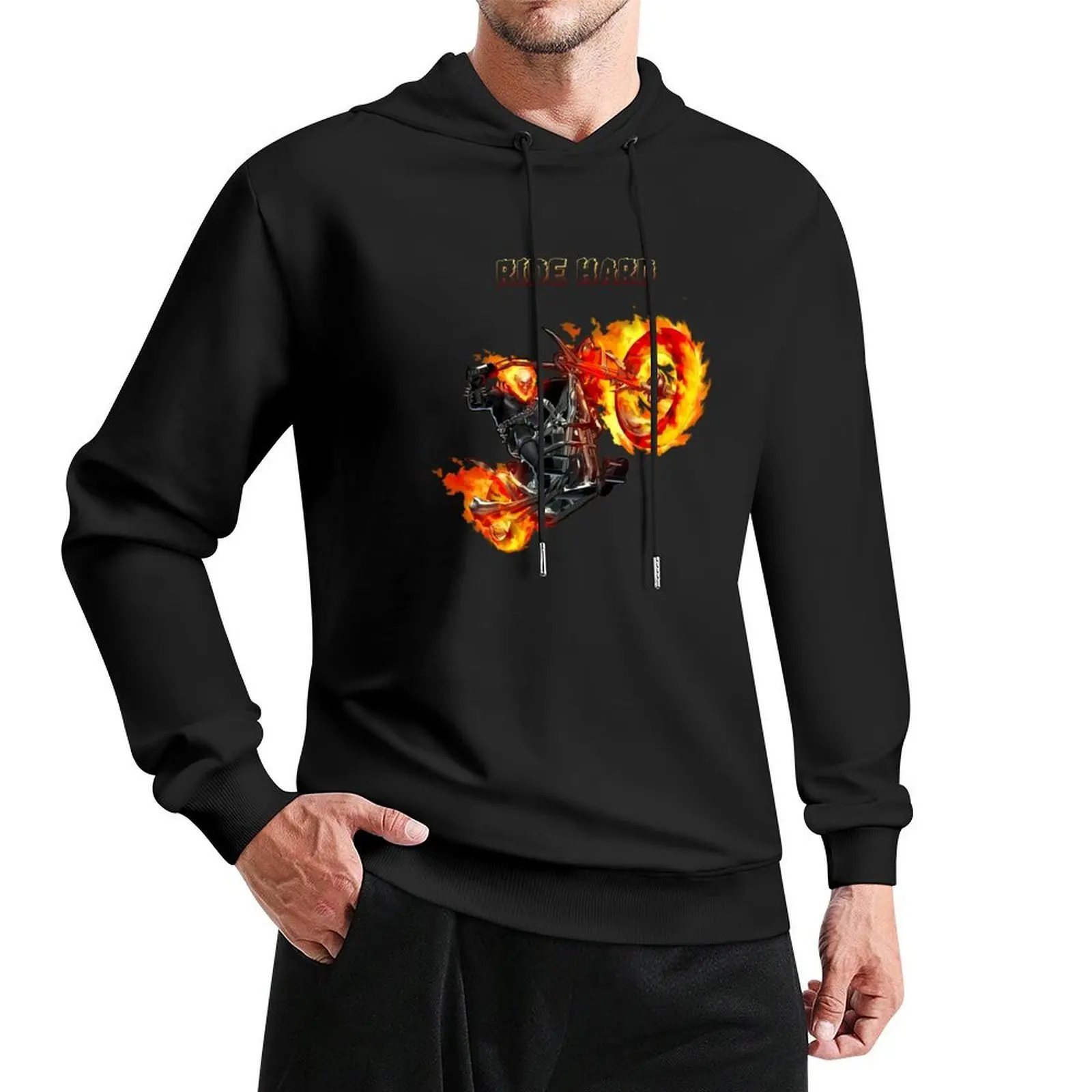 Ghost Rider Ride Hard Hoodie clothes for men men clothes autumn jacket men wear graphic hoodie