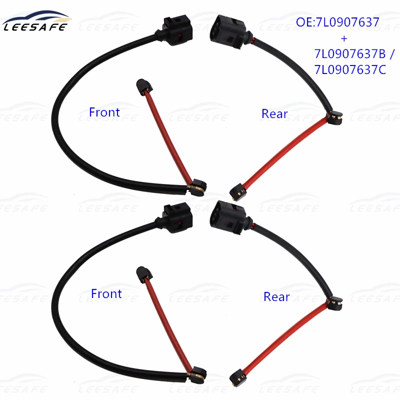 

2 Pairs Front + Rear Brake Pad Wear Sensor 7L0907637 7L0907637B 7L0907637C Fit for AUDI Q7 Quattro PORSCHE Cayenne 9PA VW TOUAR