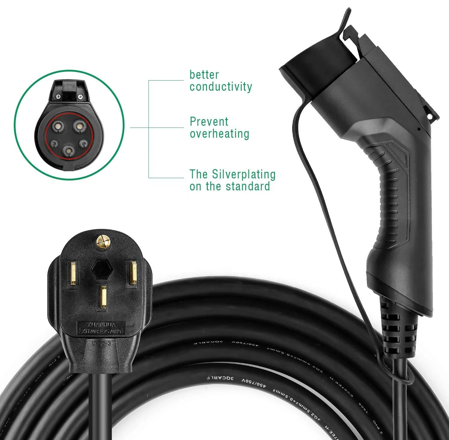 Charging gun Electric Vehicle (EV) Charger, 16 Amp, 240V, Level 2 WiFi Enabled EVSE, Listed, ENERGY STAR, Indoor / Outdoor