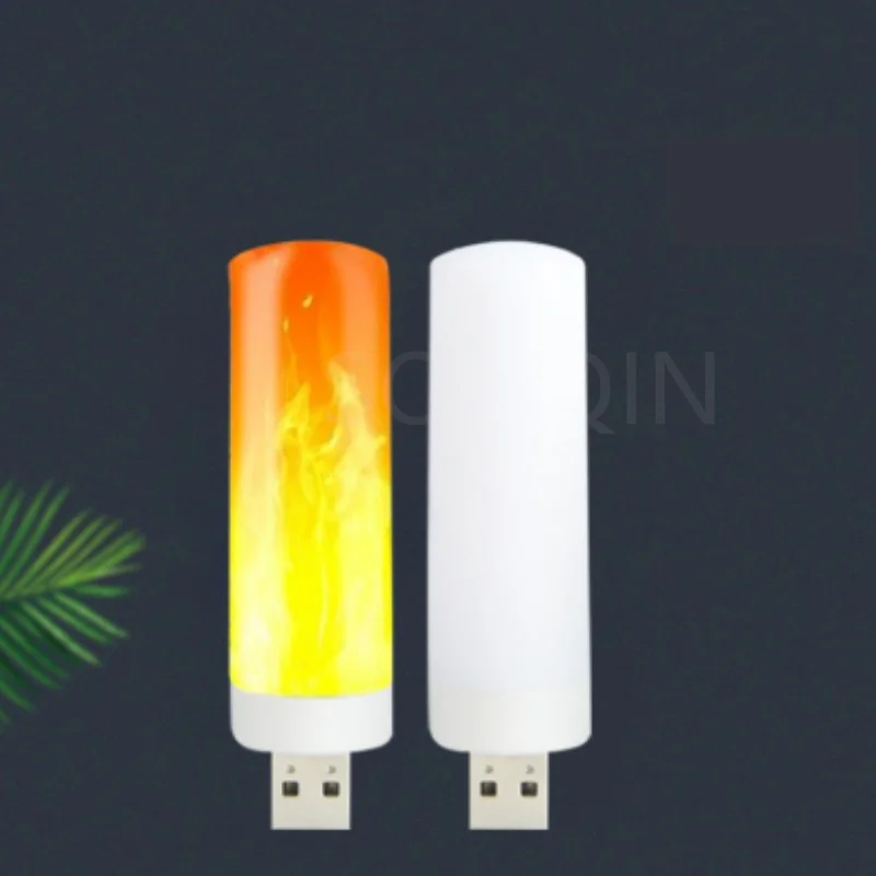 USB LED Atmosfera Night Light, Flame Lamp, Power Bank, Camping Iluminação, Cigarette Lighter Effect