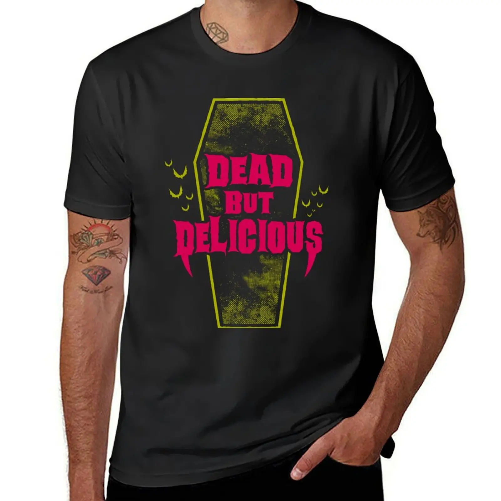 

Dead but Delicious - Funny Goth Vampire Quote T-Shirt tees oversizeds summer tops boys animal print mens plain t shirts