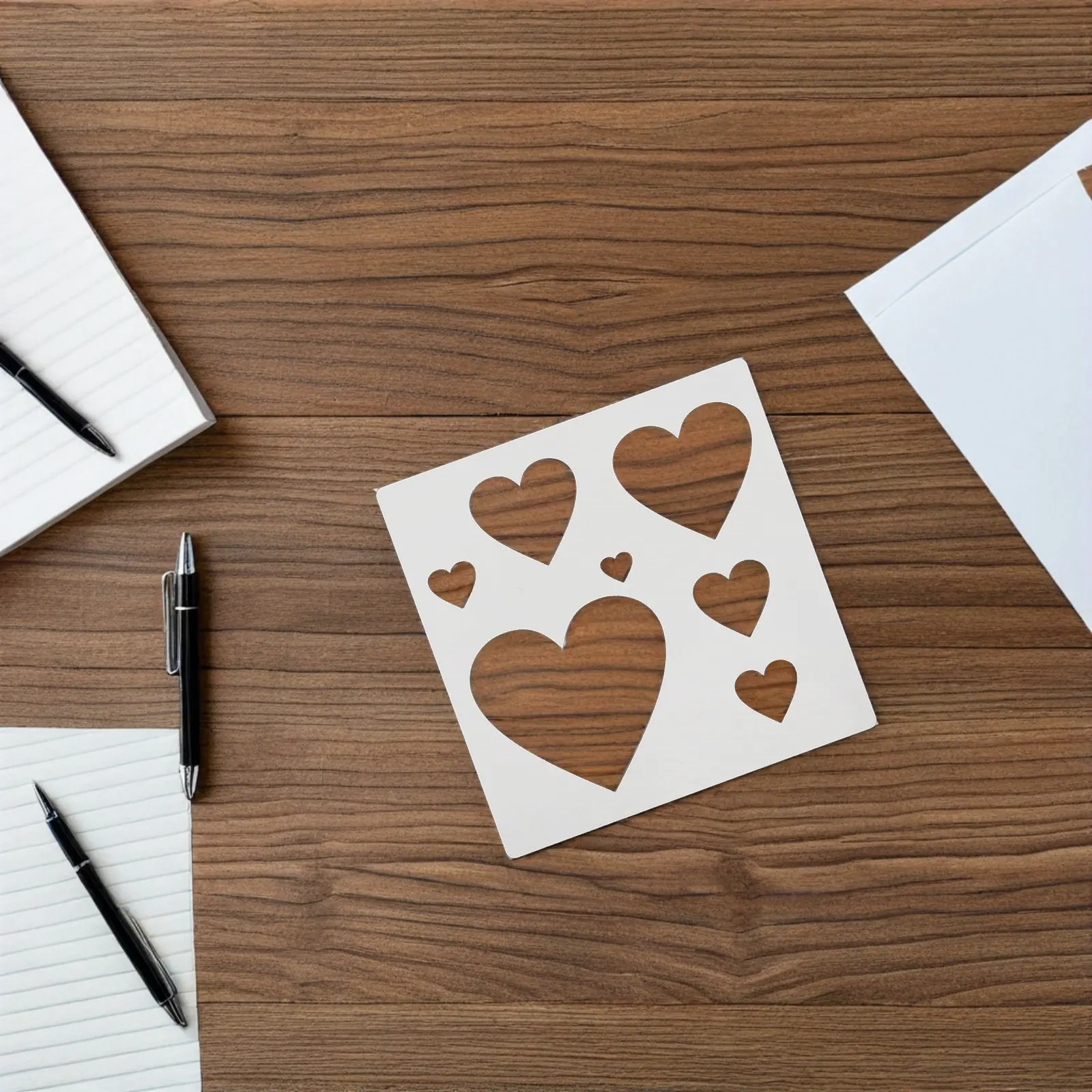 

30Pcs Heart Shaped Stencils Reusable Plastic Painting Templates for Hollow Painting DIY Crafts Valentine's Day Wedding Decor