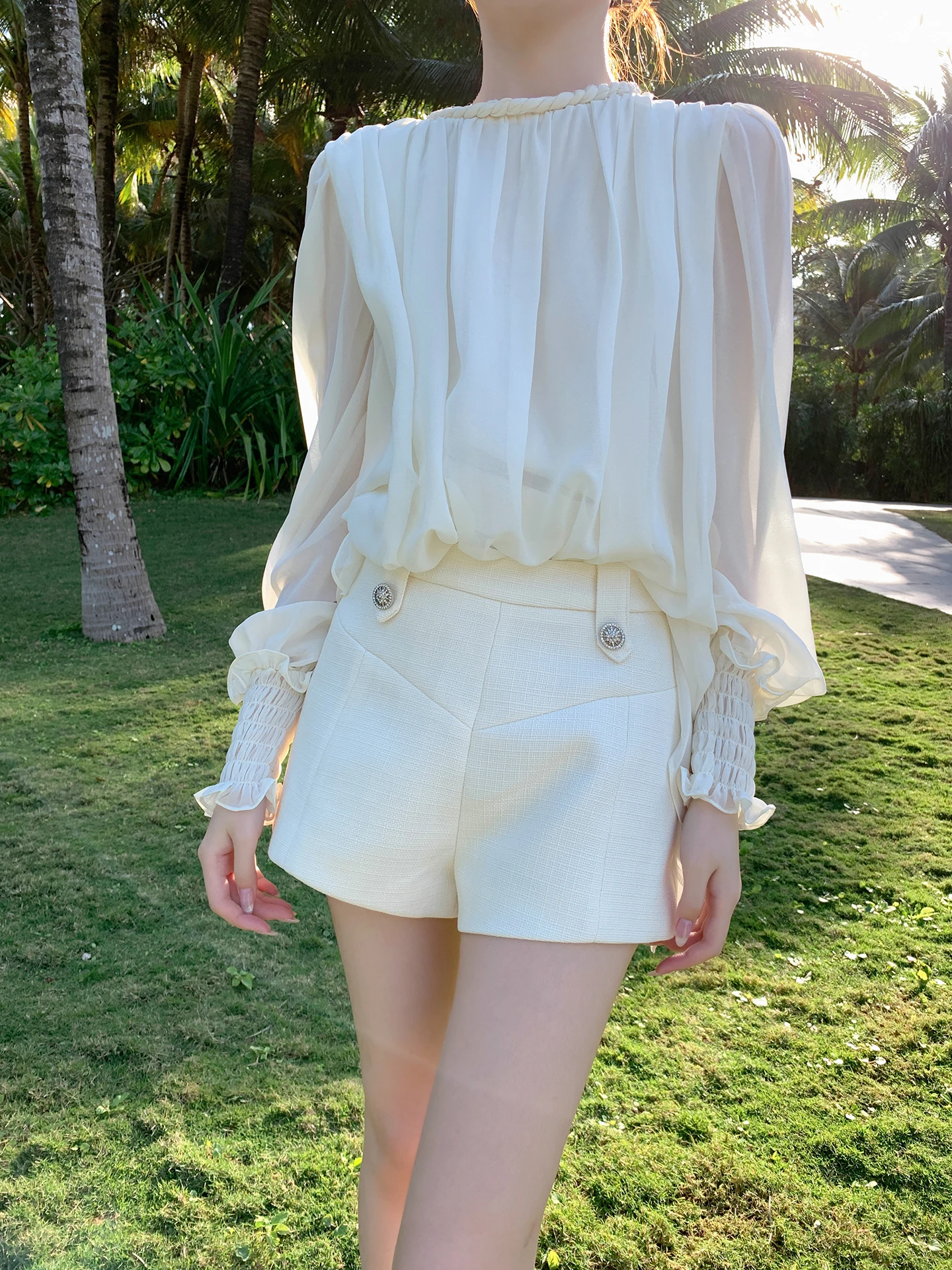 ByYou Abito a vita alta Pantaloni ort Base da donna A-Line Pantaloni caldi Pantaloni casual a gamba larga sottili Estate Nuovo Sle Coreano Sle