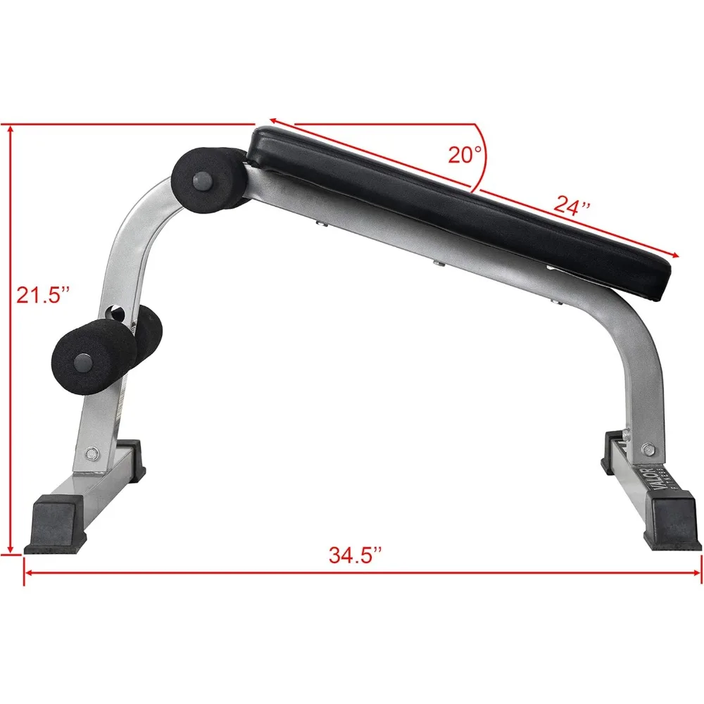 Decline Sit Up Bench and Abdominal Slant Board - Ab Crunch, Core Muscle Training Exercise Workout Machine Ab Bench