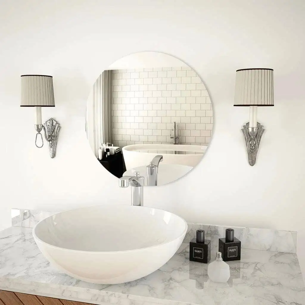 50cm Round Wall Mirror - Stylish Glass Decor for Home & Bathroom