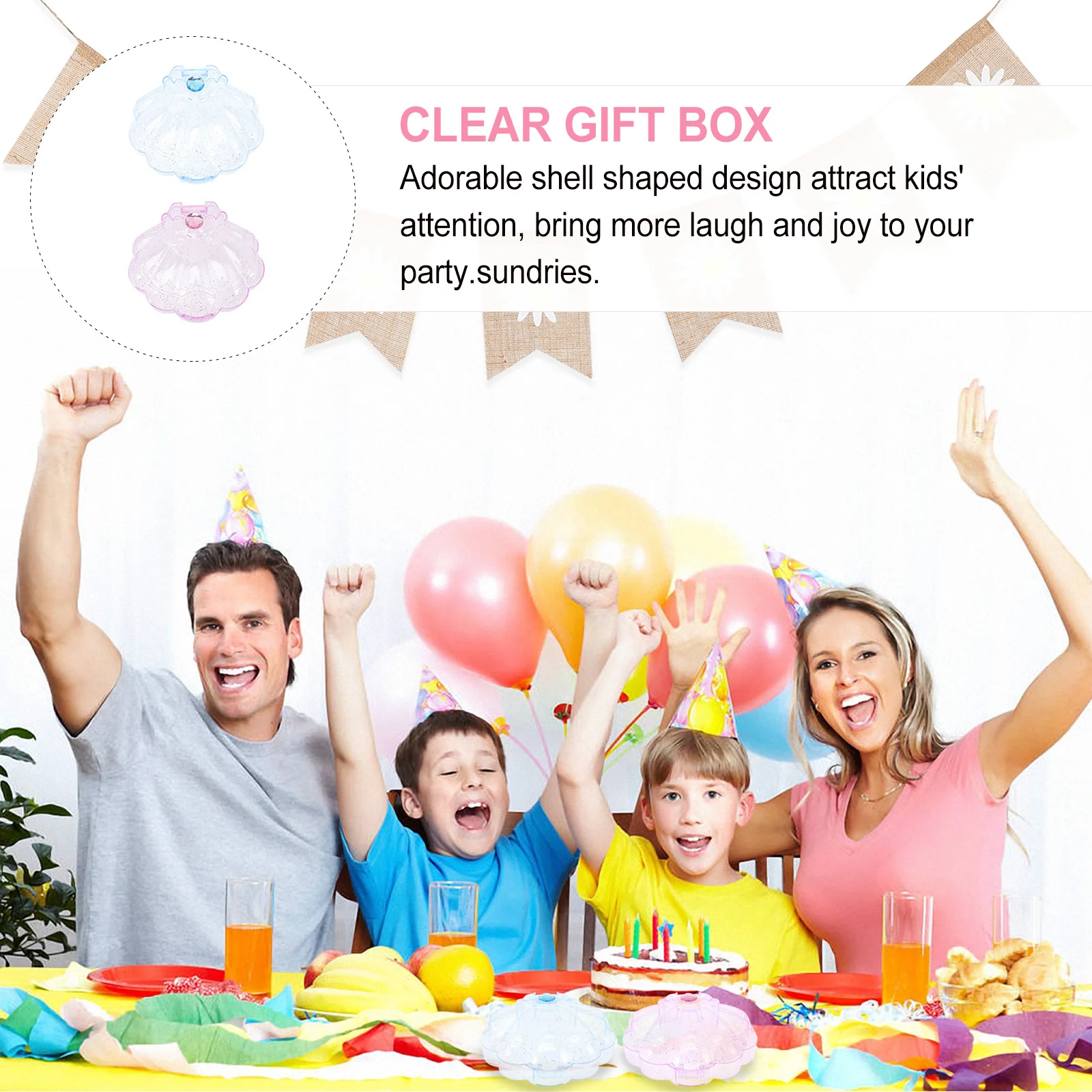 

2Pcs Handicraft Jewelry Box Shell Design Storage Case for Candy Accessories Organizer Lovely Gift Idea