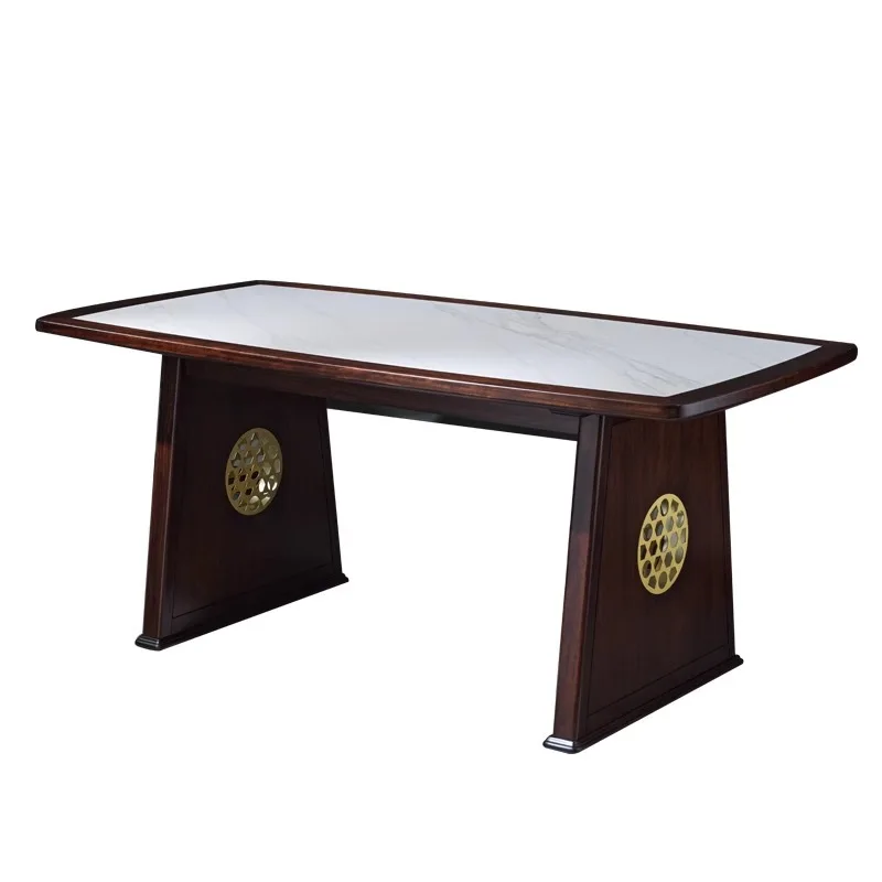 

dining table Ebony new Chinese dining table and chairs Ebony marble dining table 1.6 meters-1.8 meters