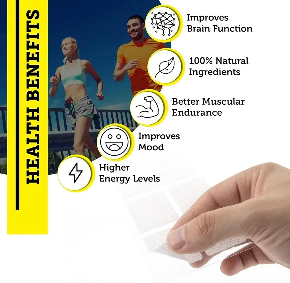 30 Patches Energy Transdermal Patches Supports Energy With B5 And B3 All Natural Vitamins & Mineral Patch
