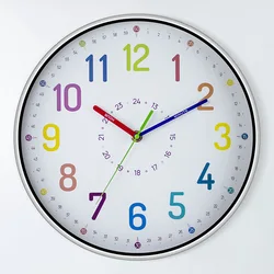 12 Inch Silent Wall Clock colorful Cartoon Kids clock for Home Living Room Decoration Art Childhood Clocks