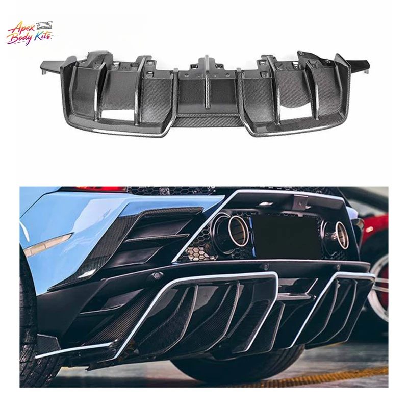 New Condition for Lamborghini Huracan EVO Rear Bumper Lip Diffuser Spoiler Splitter Dry Carbon Fiber Body Kit