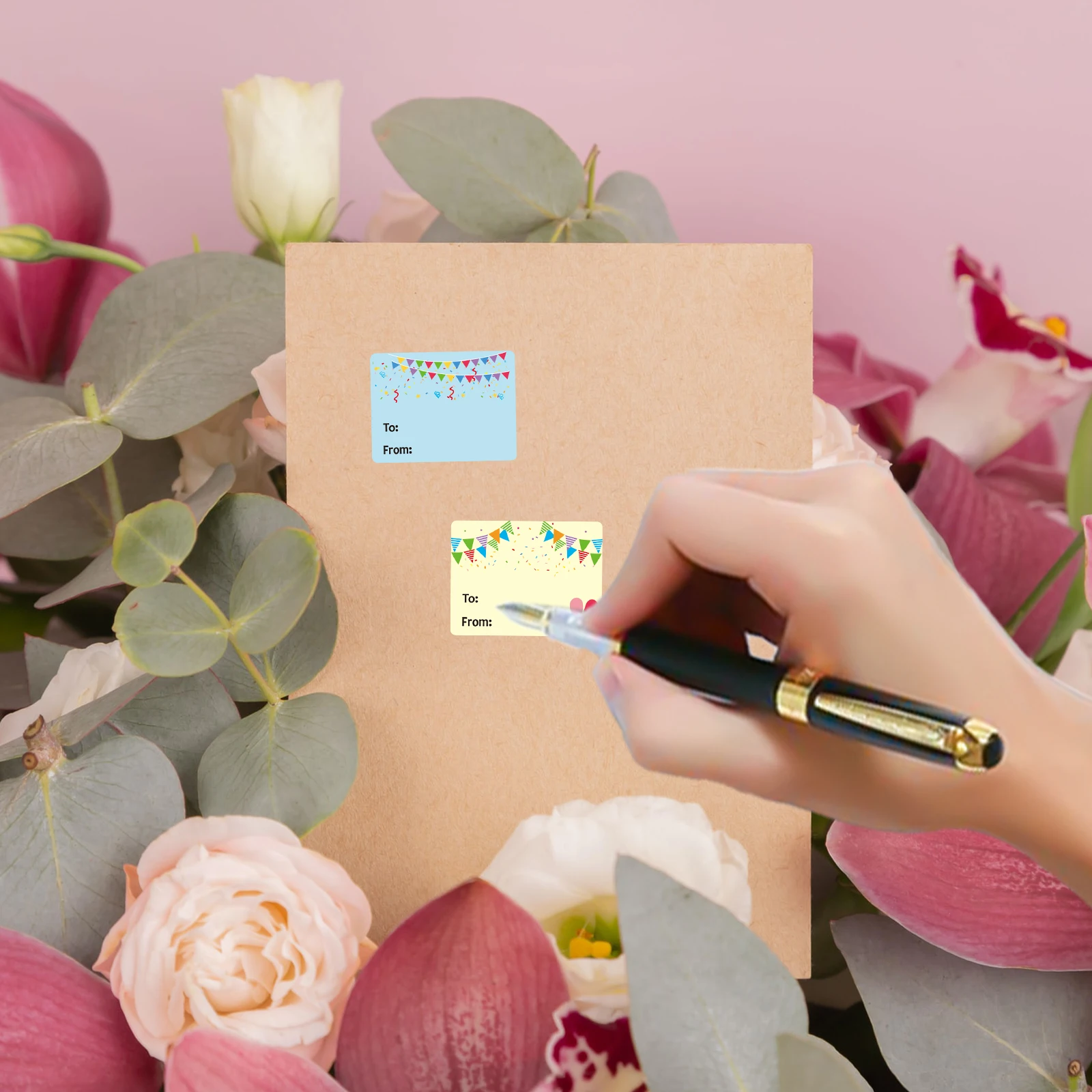 300 قطعة 1.5In * 2In عيد ميلاد سعيد هدية العلامات هدية عيد الميلاد العلامات عطلة عيد ميلاد ملصقات هدية أعواد تزيين #4