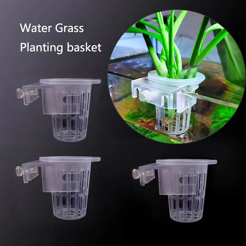 Aquarium Planting Basket Hydroponic Support Hangable Fish Tank Water Grass Cup Aquatic Plant Holder Wall Hanging Flower Pots New