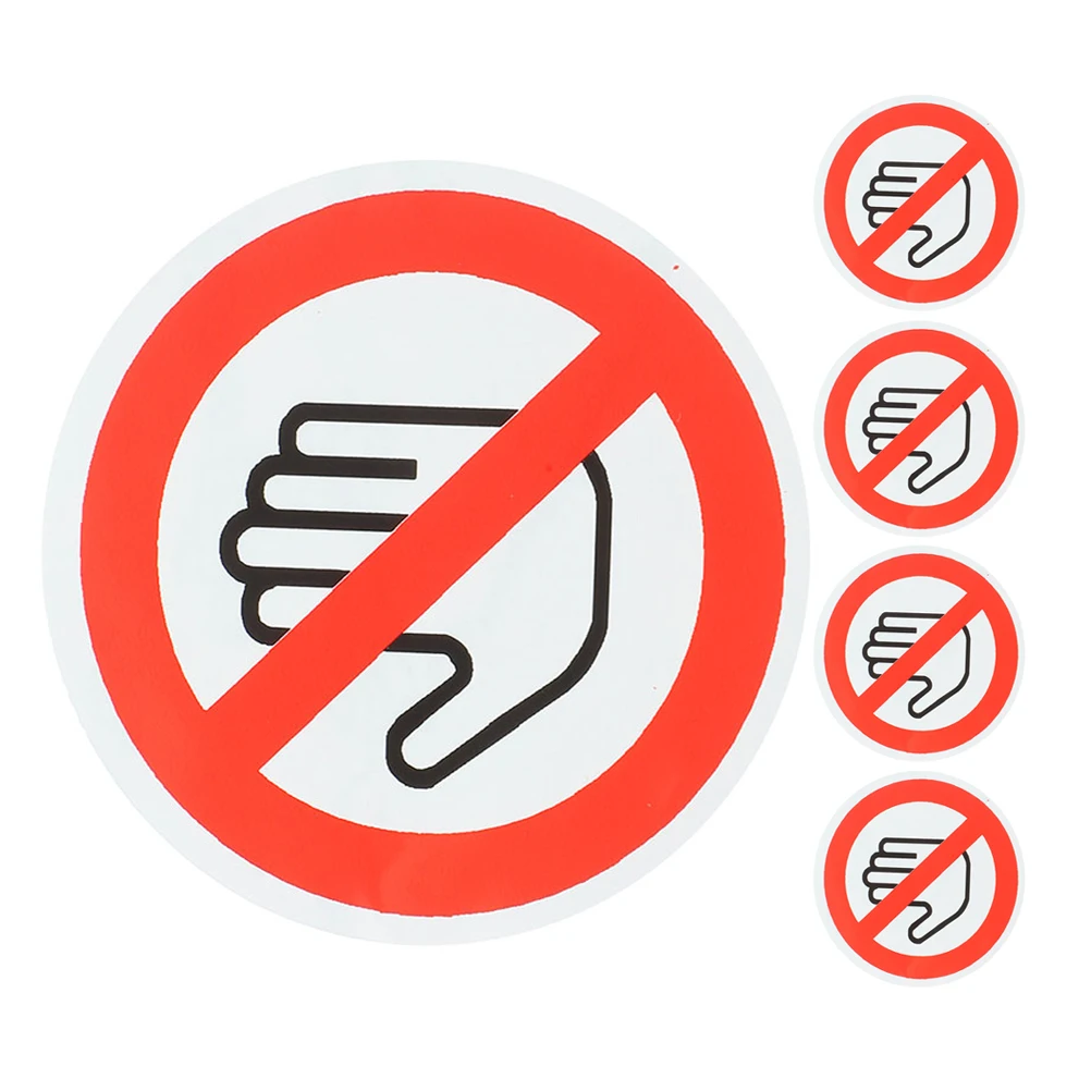 

5 PCS Safety Sign Stickers Adhesive Do Not Touch Decal Laptop for Glass Pvc Label