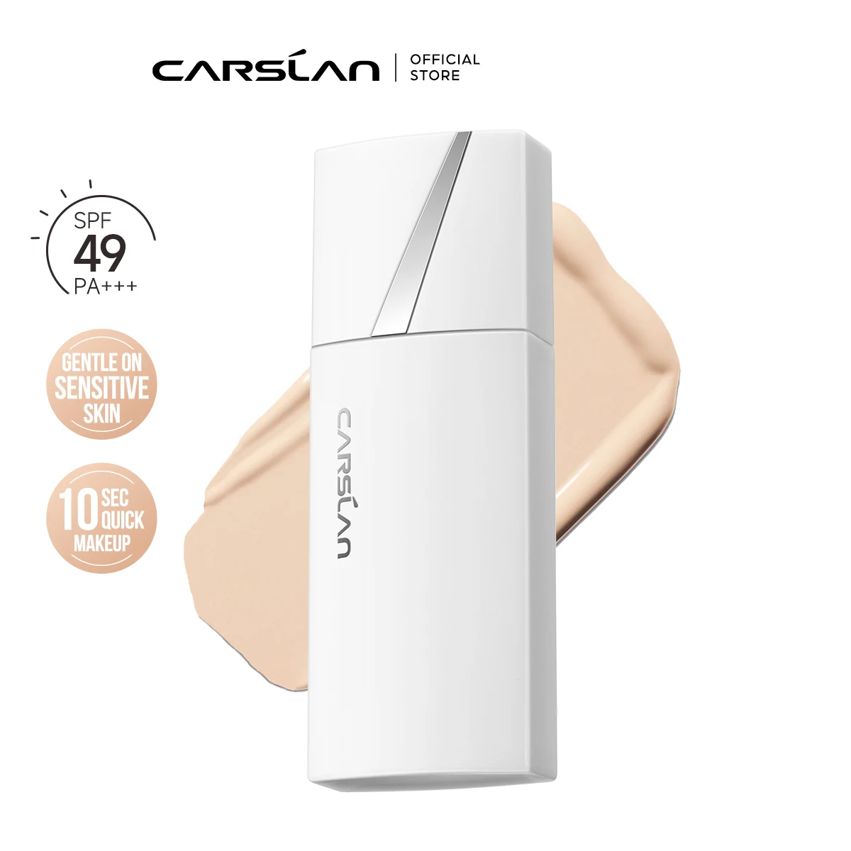CARSLAN Cloud Touch Soft Focus Sunscreen Foundation Lotion SPF49 12H Longlasting Sweatproof  Brightening Concealer Base Makeup