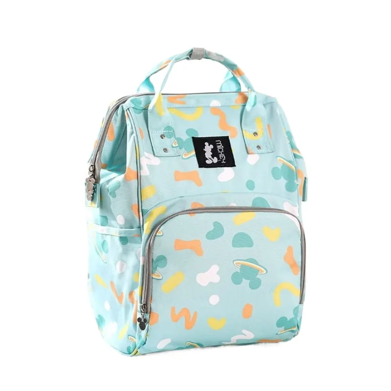

Disney Colorful Mickey Luxury Backpack Purse Handbag for Moms New Large Capacity Waterproof Multi function Travel Diaper Bag