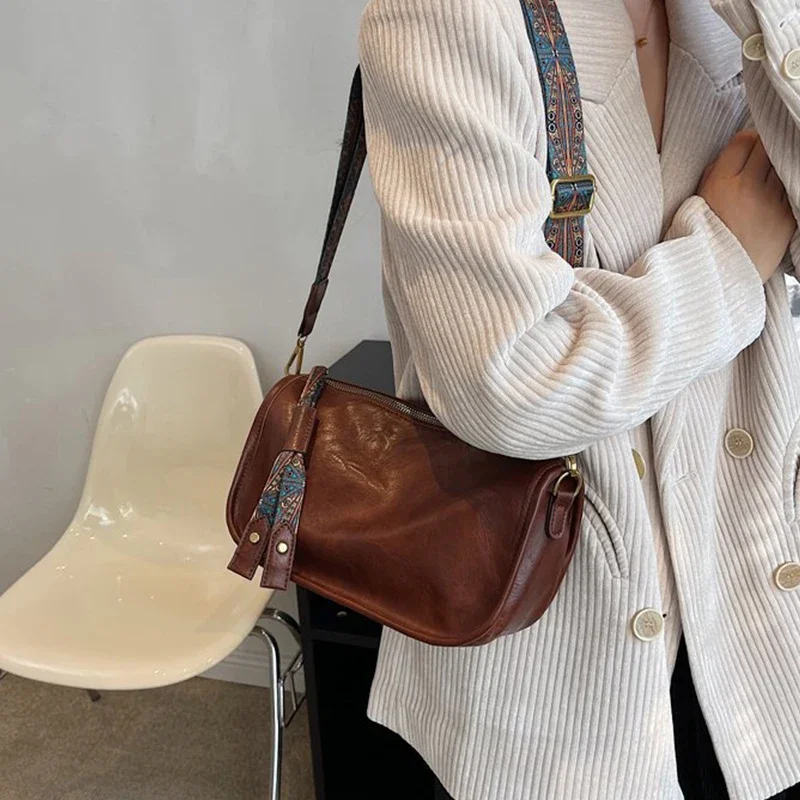 Vintage Leather Shoulder Bags For Women Luxury PIllow Bag Fashion Style Crossbody Handbag Spring New Messenger Bag Totes