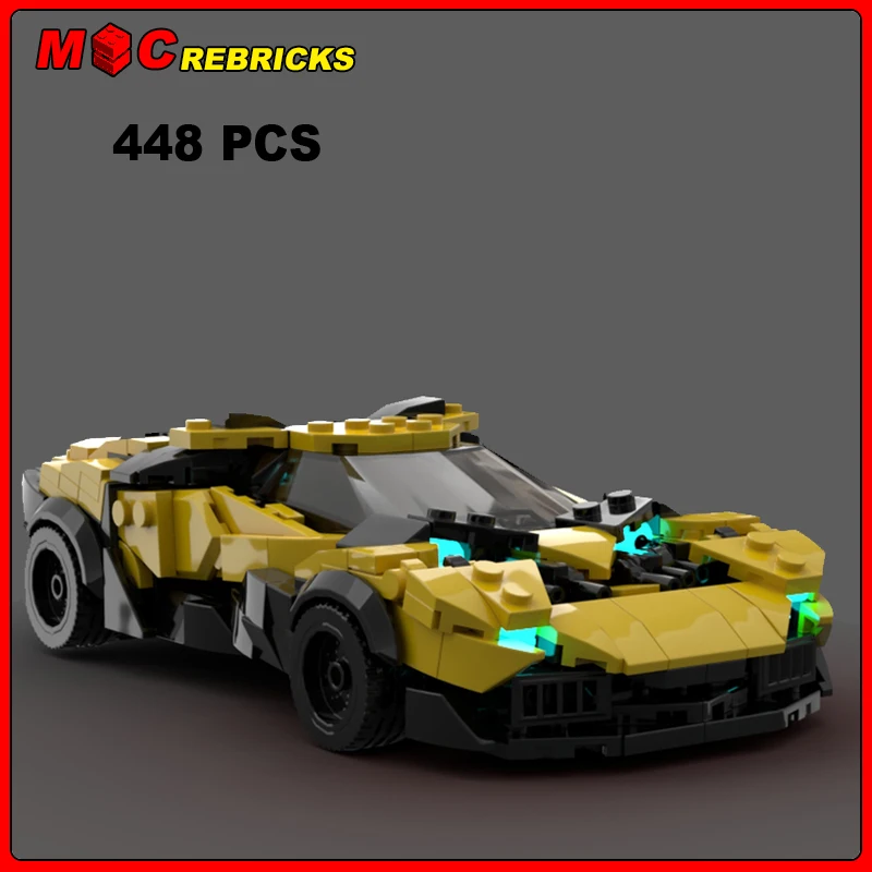 

MOC Super Car Serise Yellow Armored Hypercar Model DIY Assembling Bricks Building Blocks Boys Puzzle EducationToys Kids Gifts