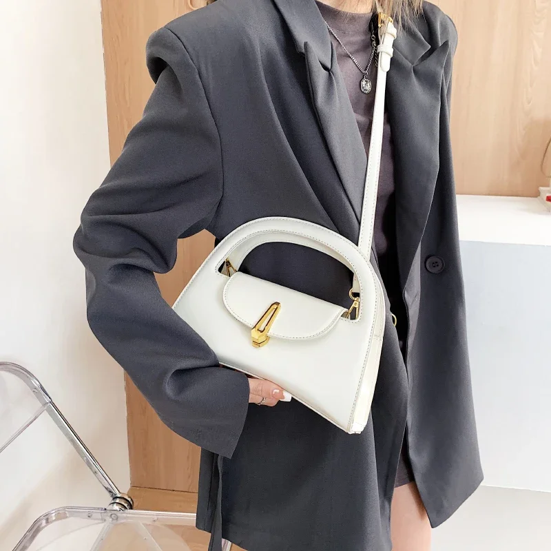 Small PU Leather Crossbody  Bag 2024 Summer Trendy Women\'s Designer Handbag Cute Tote Luxury Shoulder Bags Short Handle