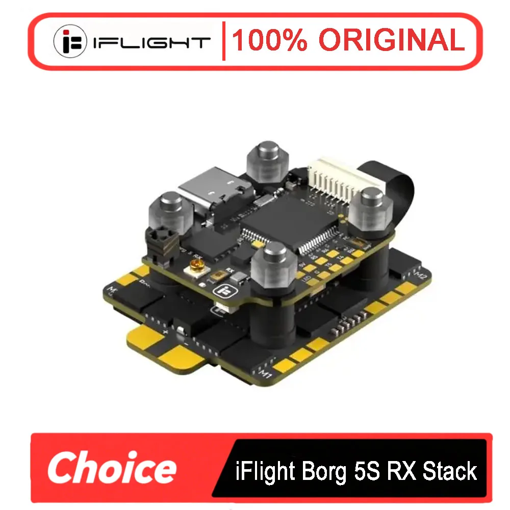 

iFlight Borg 5S RX Stack | Контроллер полета 5S RX FC и ESC 60RS | Запчасти для гоночных дронов FPV