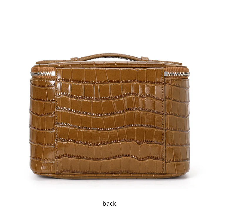 Aidrani Mini-Quadrat-Tasche aus echtem Leder mit Krokodilmuster, Handtasche mit großem Fassungsvermögen, Aufbewahrungstasche für Damen – Detail 14
