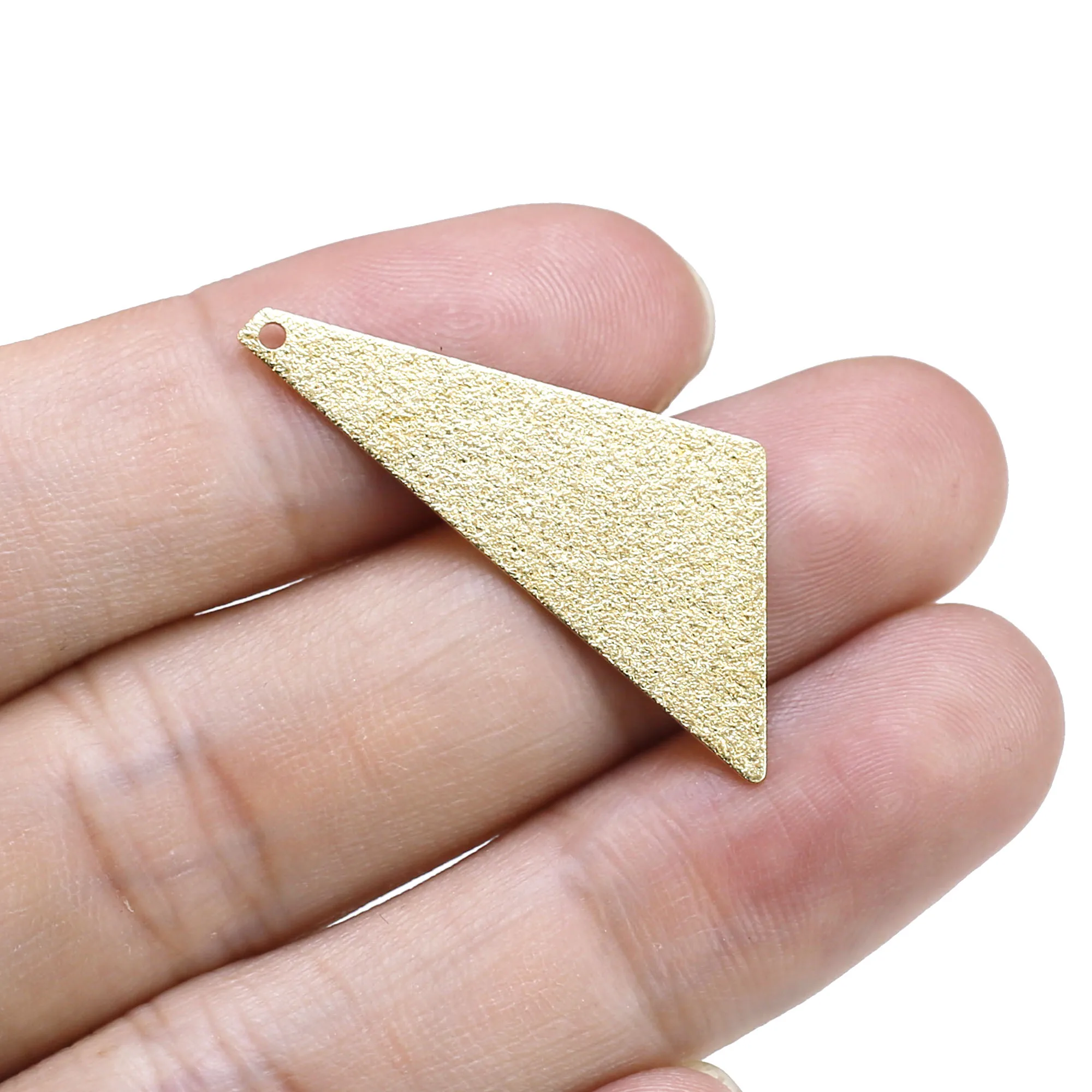 

20pcs Triangle Earring Charms, Brass Charms For Jewelry Making, 35.3x13.9mm, Bling Brass Findings, Jewelry Making R2534