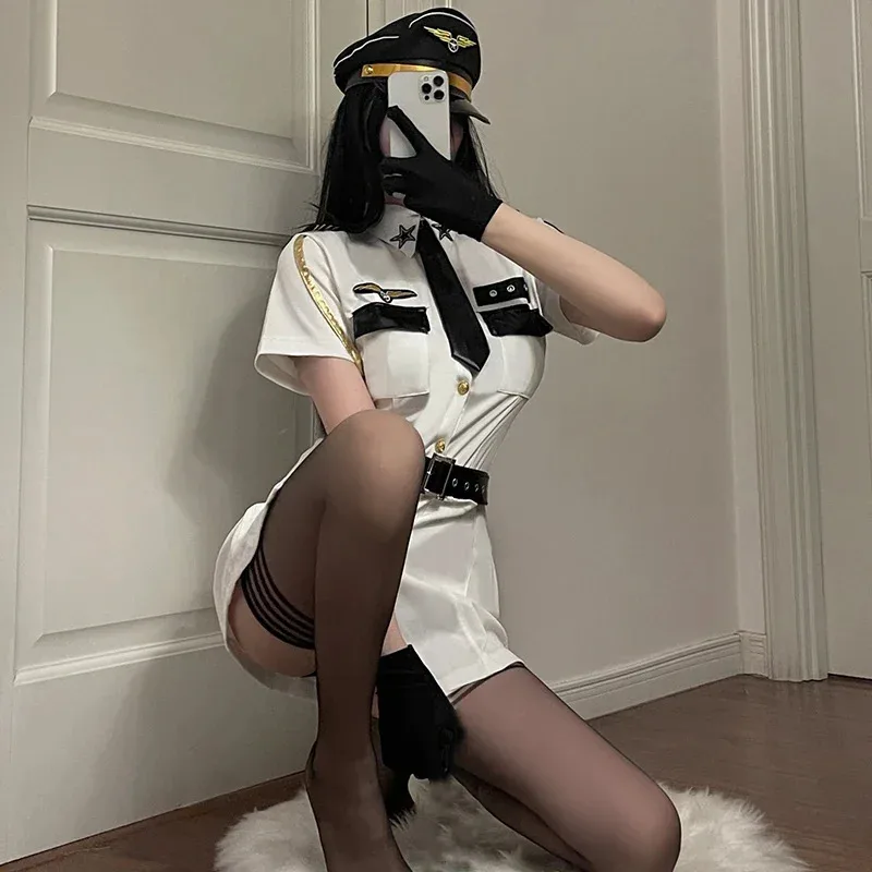 زي ضابط شرطة مثير للنساء، فستان حفلات أنيق للهالوين والكرنفال، زي تنكري، مجموعة ملابس داخلية رائعة،